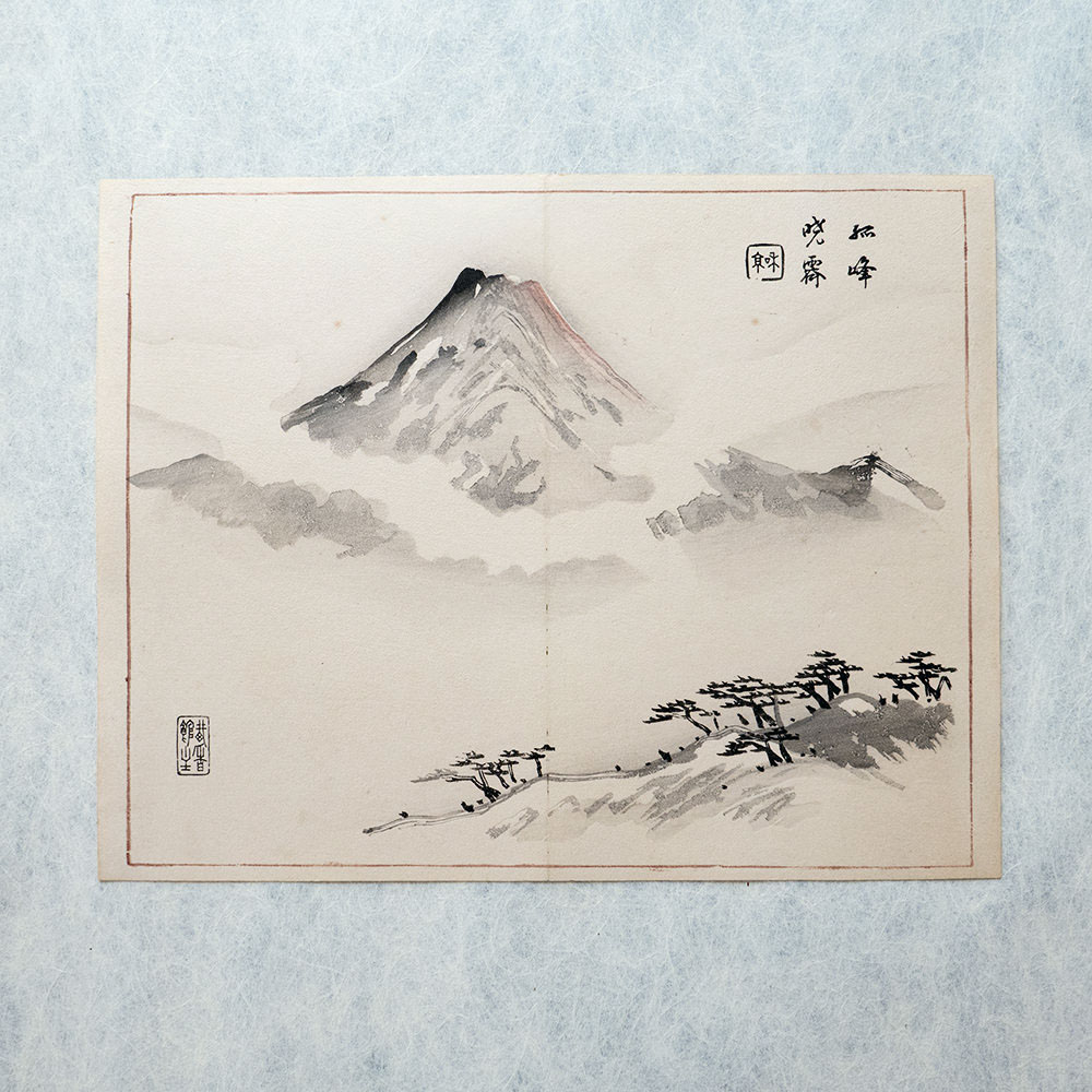 Taki Katei 1894 Mountain Temple. Original Japanese Woodblock Print