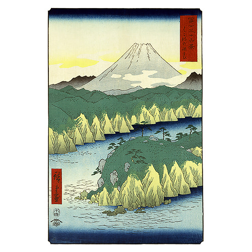 Hirošige Andó - Jezero v Hakone.